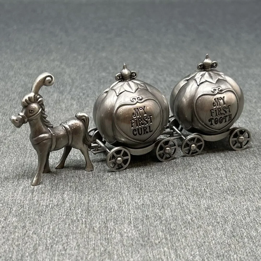 Horse Drawn Fairytale Coach Keepsake Set My First Tooth & Curl Box Nursery Decor